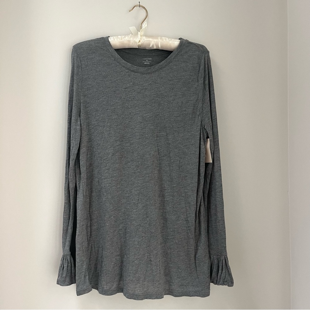 Never Worn 14th & Union Grey Bell Sleeve Cotton Top